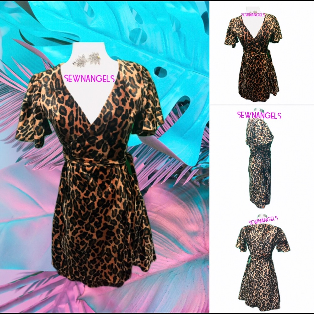 Cheetah print wrap dress